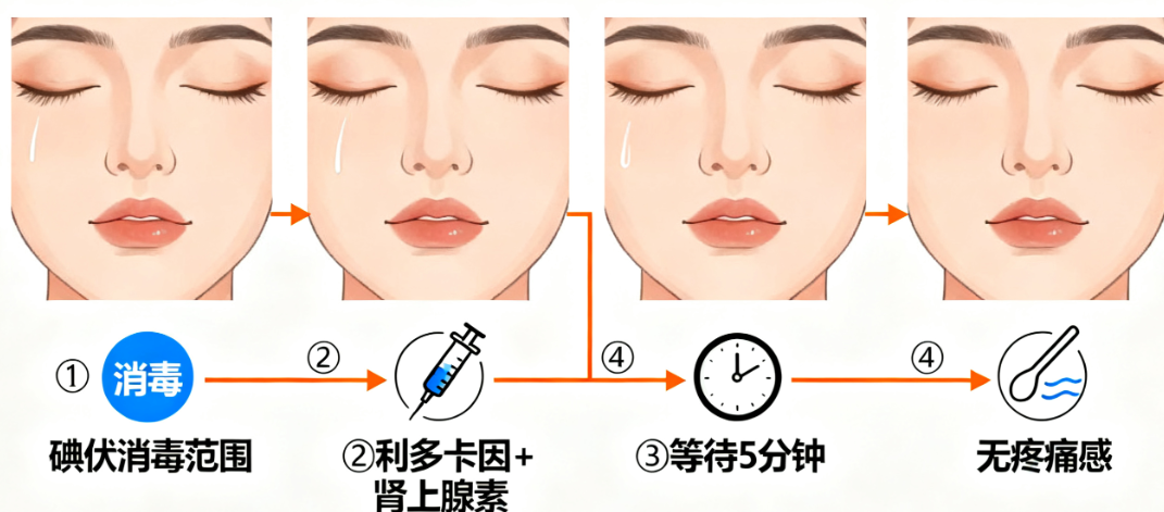 鼻小柱基底填充麻醉過程