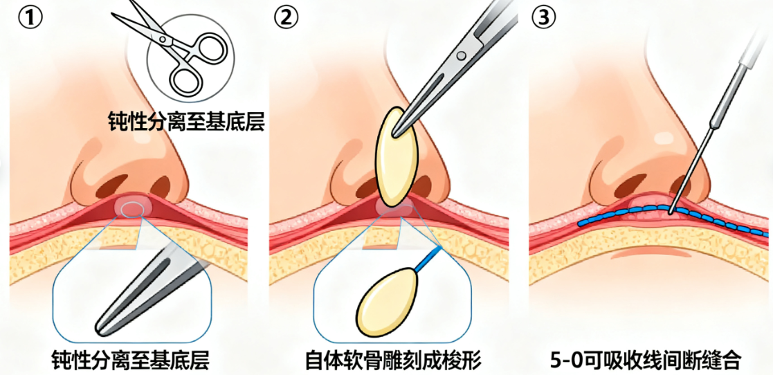 鼻小柱基底填充手術(shù)演示