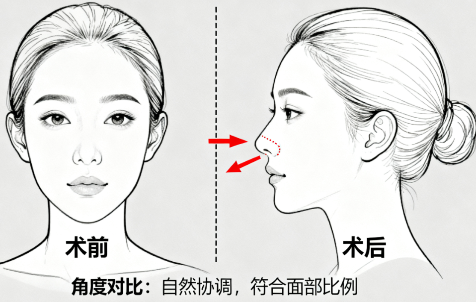 上海旗美朱曉東做鼻子對比圖