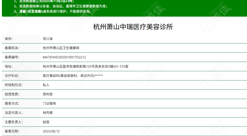 杭州中瑞医疗美容简介概况