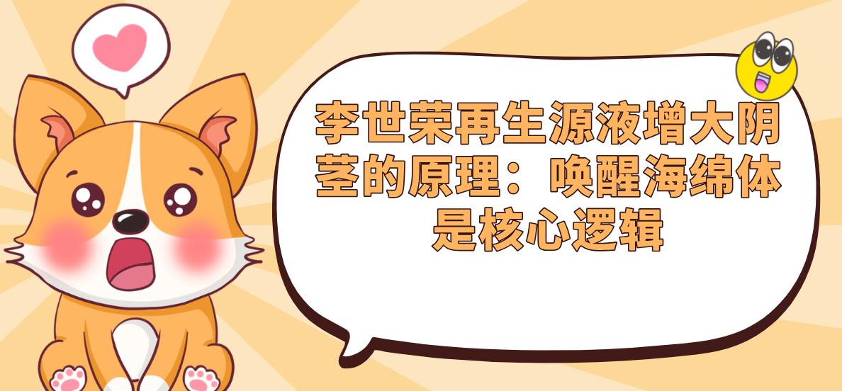 李世荣再生源液增大阴茎的原理：唤醒海绵体是核心逻辑