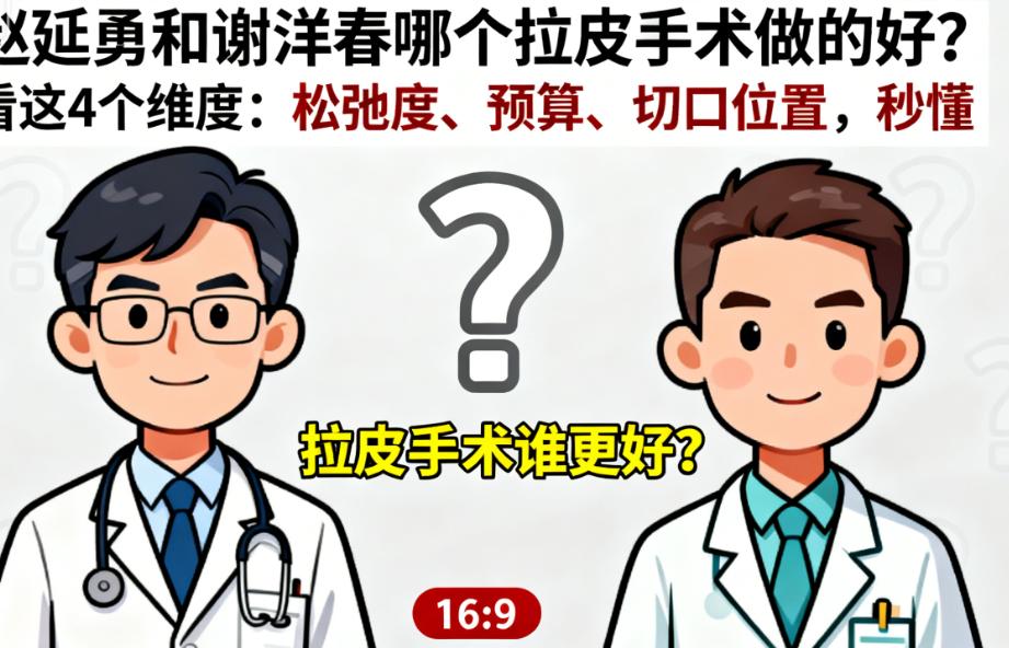 按面部松弛度选：赵延勇重度抗衰更强，谢洋春中轻度更适配