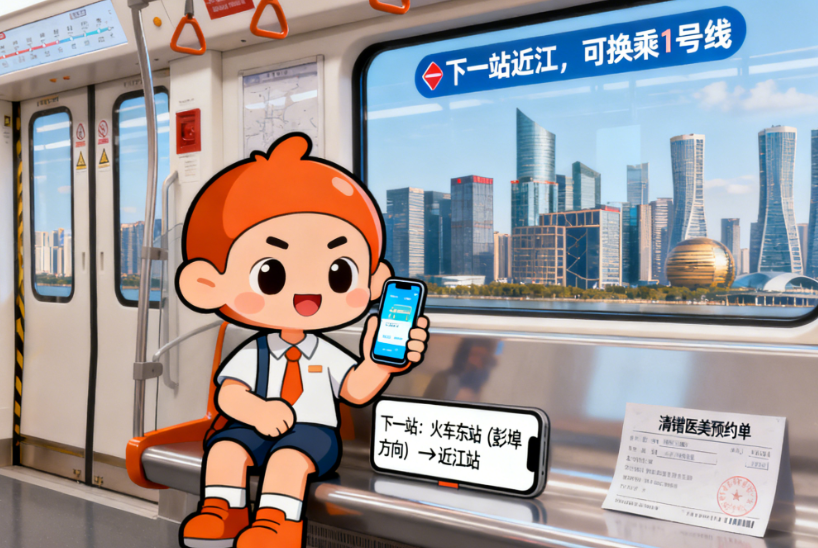 杭州东站到清锴医疗美容地铁怎么走较便捷